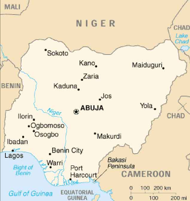 map of nigeria and surrounding countries. map of nigerian tribes